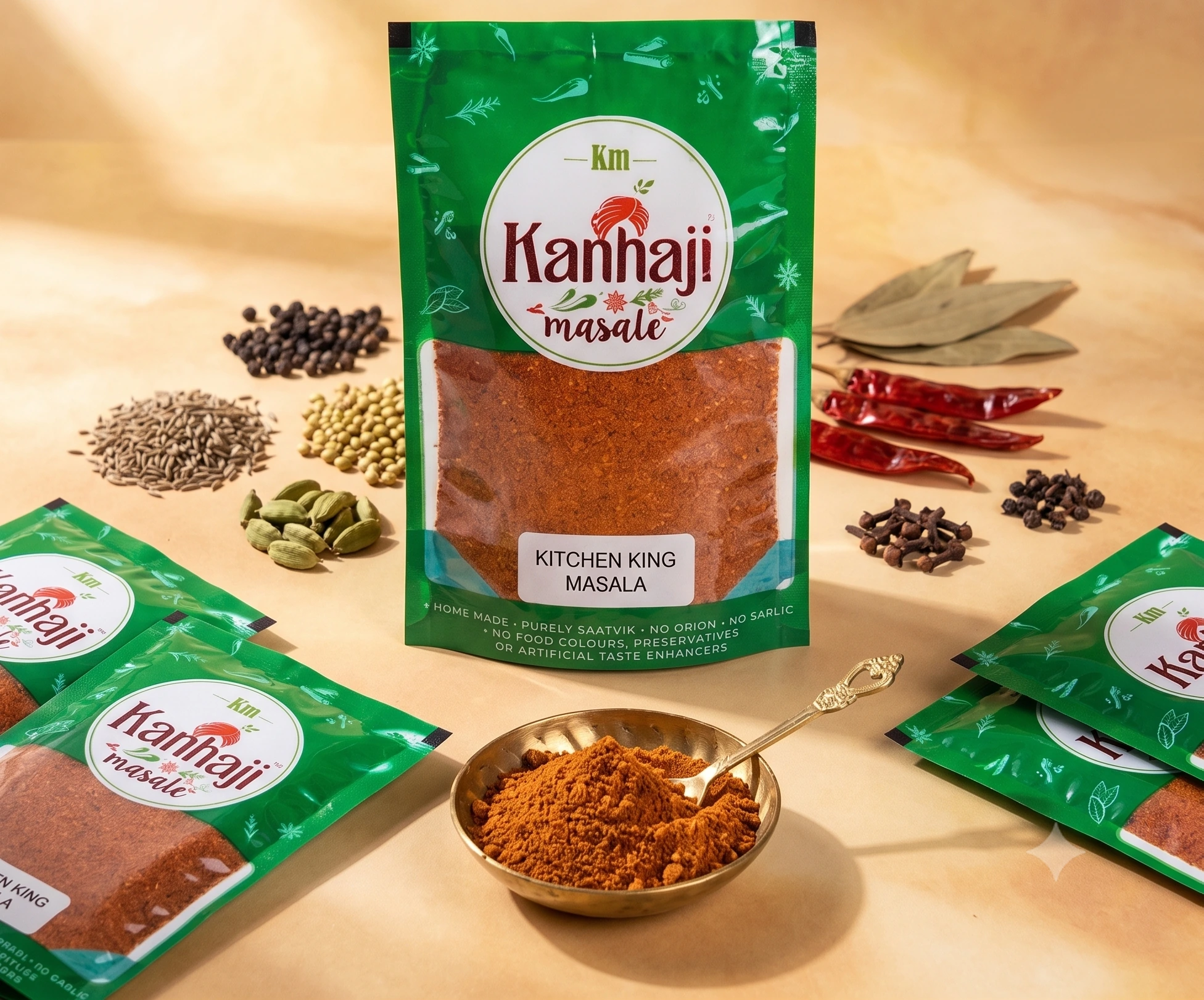 Kanhaji Masale Commercial Product Packaging & Ads by SocialUp